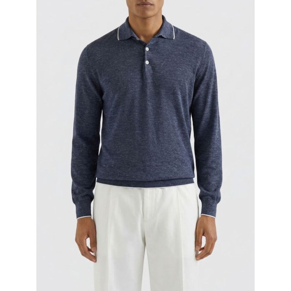 Brunello Cucinelli Polo Shirt Men Blue